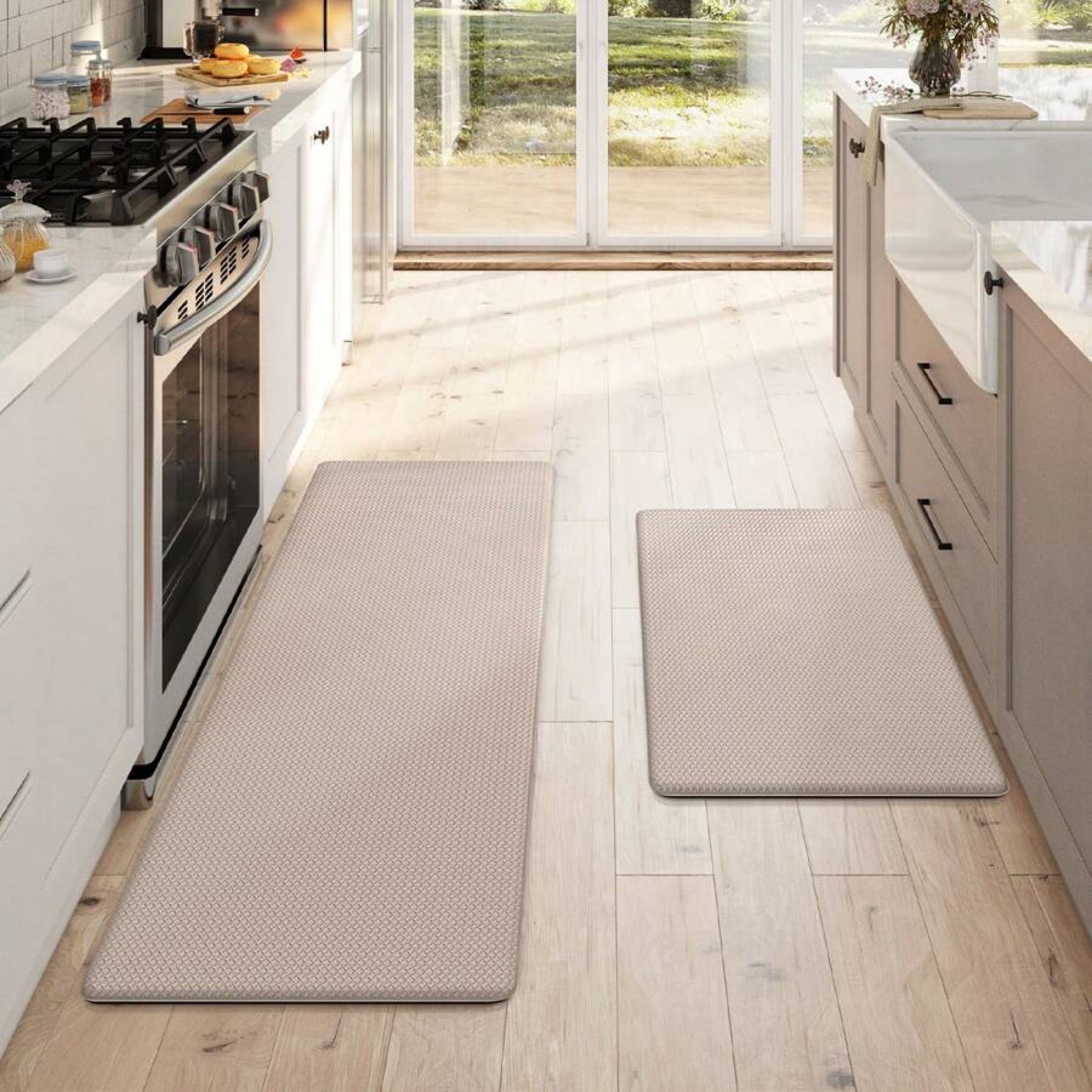 2-Piece Anti-Fatigue Kitchen Floor Mats - Cushioned Waterproof Memory Foam Non-Slip Runner Rug for Sink Front Laundry Standing Desk - Walmart.com