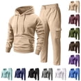 thumbnail image 1 of 2 Piece Athletic Tracksuit For Men Pullover Hoodie Cargo Straight Leg Sweatpants Matching Sweatsuit Set For Jogging Travel Activities, 1 of 7