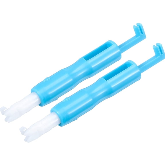 2-Piece Automatic Needle Threading Machine, Needle Threading Insertion, Automatic Needle Threading Tool, Automatic Needle Changer, Firmly Fixed Needle (Blue)