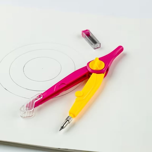 2-Piece Automatic Pen Compass Set - Adjustable Needle Holder for Students and Professionals