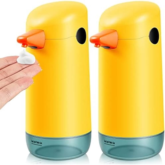 2 Piece Automatic Yellow Duck Soap Dispenser - Foaming, Touchless, Battery Powered for Bathroom & Kitchen$$Home Decor, Kitchen, & Other