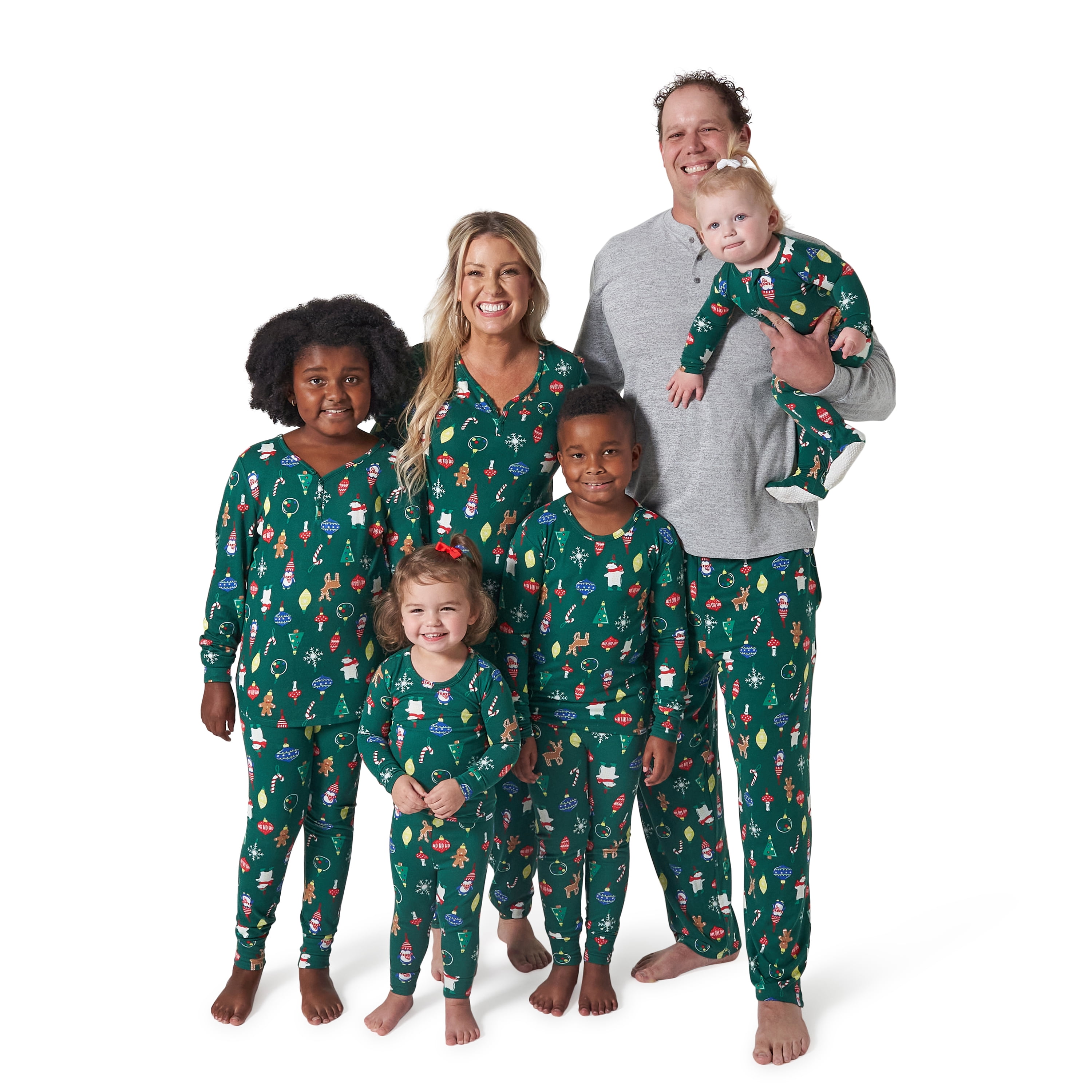 2-Piece Baby Neutral Green Holiday Family Pajamas - Walmart.com