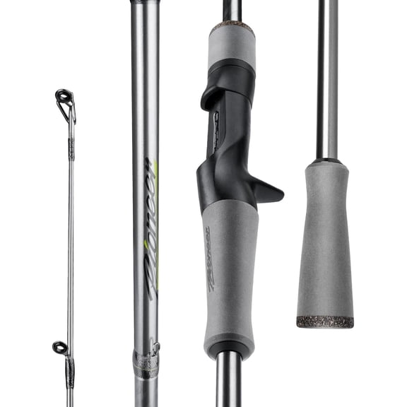 2-Piece Baitcaster and Spinning Fishing Rod for Bass Trout Walleye 6 Foot Medium Power Moderate Fast Action with 24T Carbon Fiber EVA Handle and Titanium Oxide Guide Rings