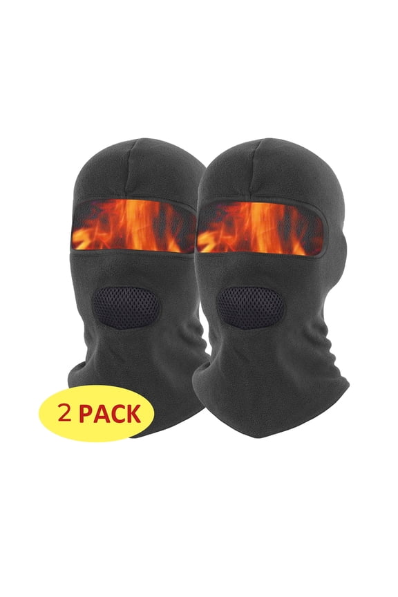 2 Piece Balaclava Face Mask for Cold Weather Skin-Friendly Thermal Ski Mask Skiing Fishing Gray