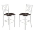 thumbnail image 1 of 2 Piece Bar Stools, X Design Wood Back, White Wood Frame, 1 of 4