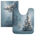 thumbnail image 1 of 2 Piece Bath Mat Set with U-Shaped Toilet Mat and Rectangle Bath Rugs Non Slip Machine Washable Bathroom Mats Christmas Tree with Lights, 1 of 7