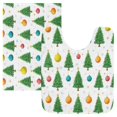 thumbnail image 1 of 2 Piece Bath Mat Set with U-Shaped Toilet Mat and Rectangle Bath Rugs Non Slip Machine Washable Bathroom Mats Christmas Trees and Colorful Balls, 1 of 7