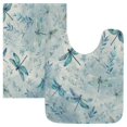 thumbnail image 1 of 2 Piece Bath Mat Set with U-Shaped Toilet Mat and Rectangle Bath Rugs Non Slip Machine Washable Bathroom Mats Delicate Dragonflies Pattern, 1 of 7