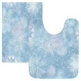 thumbnail image 1 of 2 Piece Bath Mat Set with U-Shaped Toilet Mat and Rectangle Bath Rugs Non Slip Machine Washable Bathroom Mats Delicate Snowflakes Patter, 1 of 7