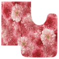 thumbnail image 1 of 2 Piece Bath Mat Set with U-Shaped Toilet Mat and Rectangle Bath Rugs Non Slip Machine Washable Bathroom Mats Red Watercolor Flowers, 1 of 7