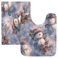 thumbnail image 1 of 2 Piece Bath Mat Set with U-Shaped Toilet Mat and Rectangle Bath Rugs Non Slip Machine Washable Bathroom Mats Snowman Pine Branch, 1 of 7