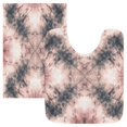 thumbnail image 1 of 2 Piece Bath Mat Set with U-Shaped Toilet Mat and Rectangle Bath Rugs Non Slip Machine Washable Bathroom Mats Soft Pink Tie-dye Pattern, 1 of 7