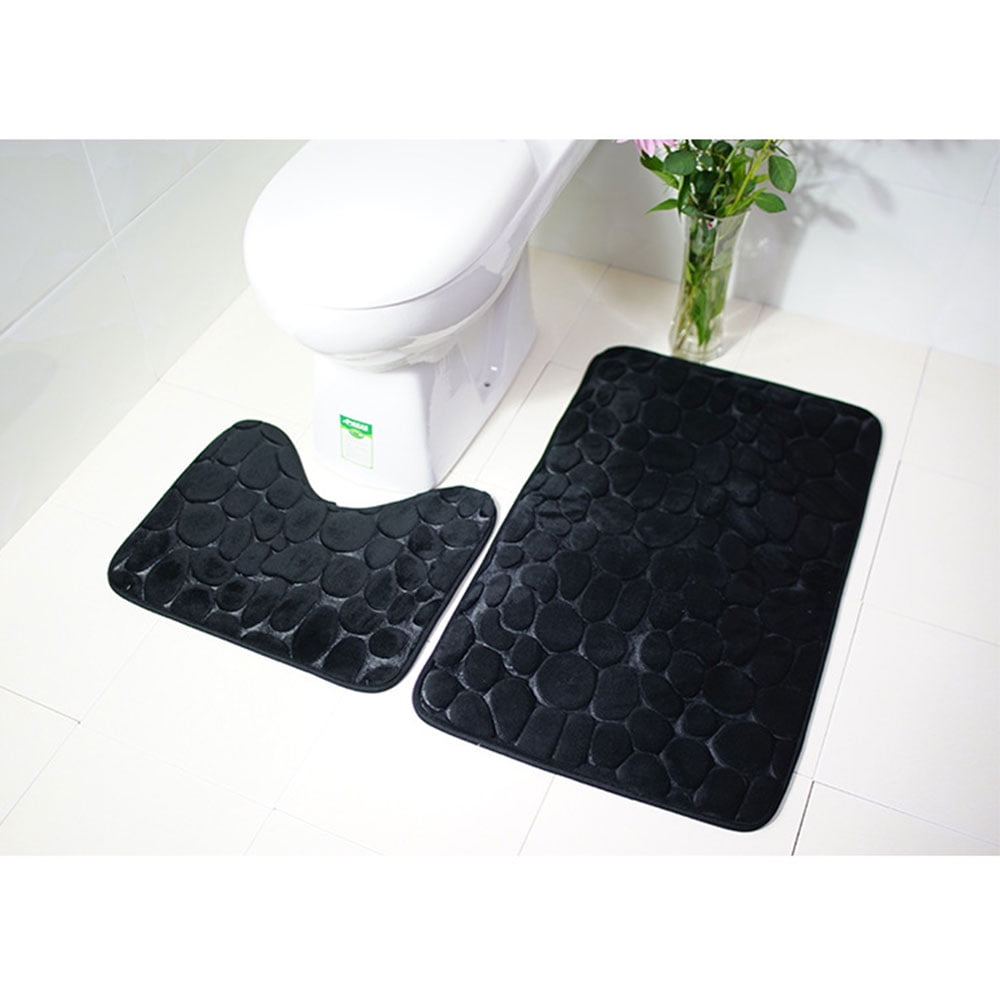 Craft and Party Extra Large Bath Mat Set 2 Piece Non Slip Rubber Pedestal Mat Loop Bathroom Rug