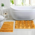 thumbnail image 1 of 2 Piece Bath Rug Set Butter Chenille Stripe Gold, 1 of 5