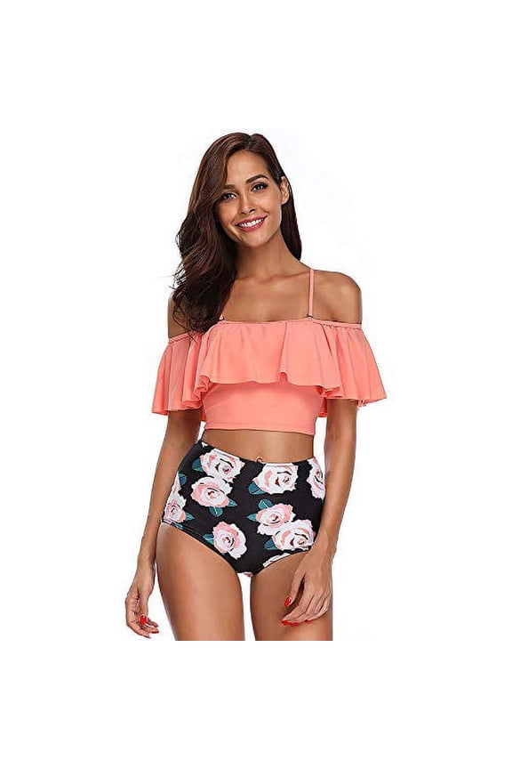 2 Piece Bathing Suits for Women, Trendy High Waisted Bikini Tankini Comfortable and Stylish  Various Sizes  Multiple Colors and Designs  for Every Beach or Pool Parties