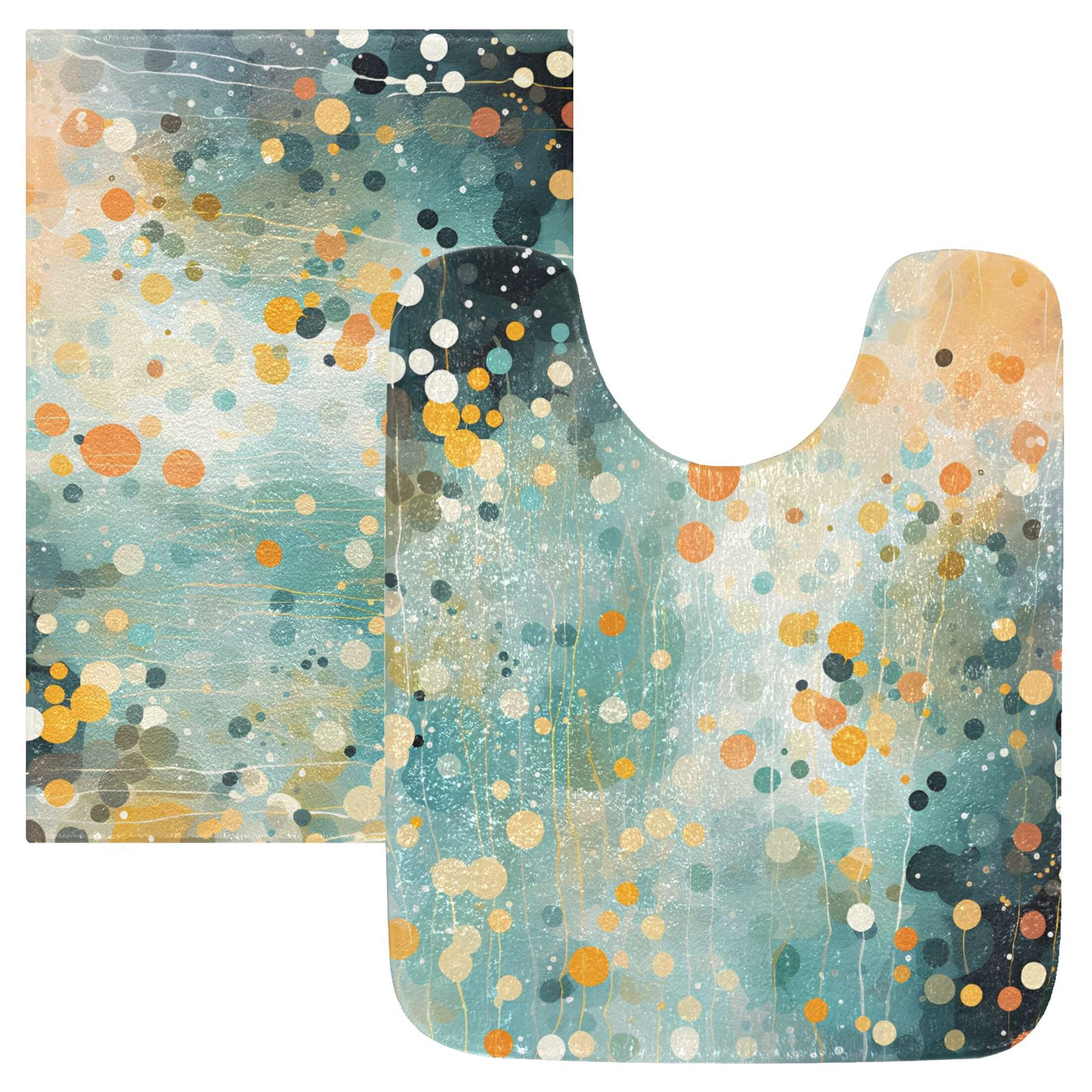 2 Piece Bathroom Rugs Set Shaggy Toilet Base Mat 16x24 and 20x24 U ...