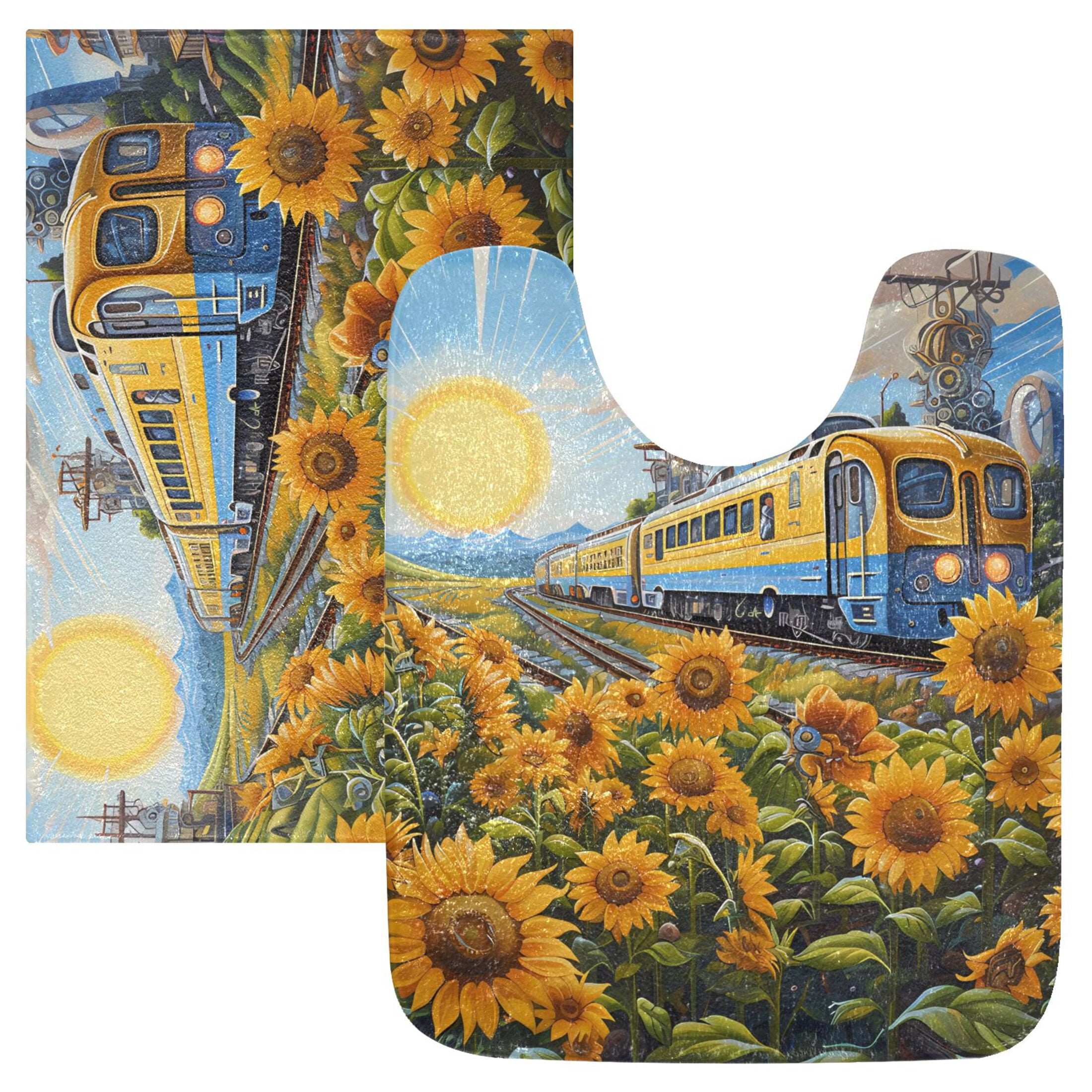 2 Piece Bathroom Rugs Set Shaggy Toilet Base Mat 16x24 and 20x24 U ...
