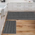 thumbnail image 1 of 2 Piece Bathroom Set - Super Absorbent Chenille Striped Bath Mats - Non Skid, Machine Washable - Grey, 47 x 17 Plus 17 x 24 - Inches, 1 of 13