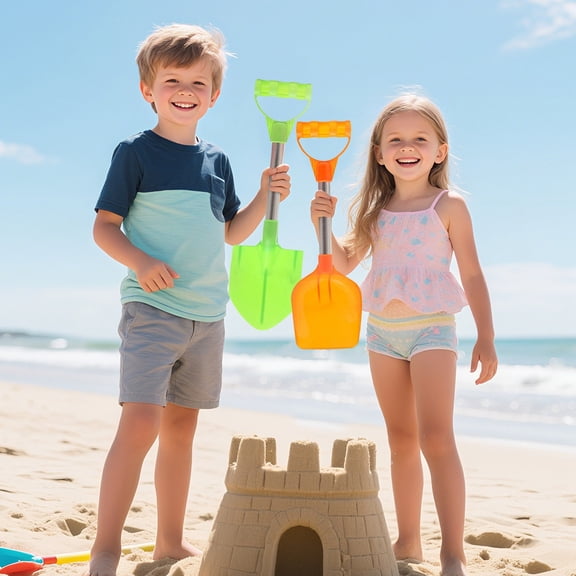 2-Piece Beach Shovels And Durable Sand To-ys Pack With Beach Essentials For Yard Heavy Duty Plastic Scoop Spade To-ys Pack Random Vibrant Colors Sandbox Digging，One Size