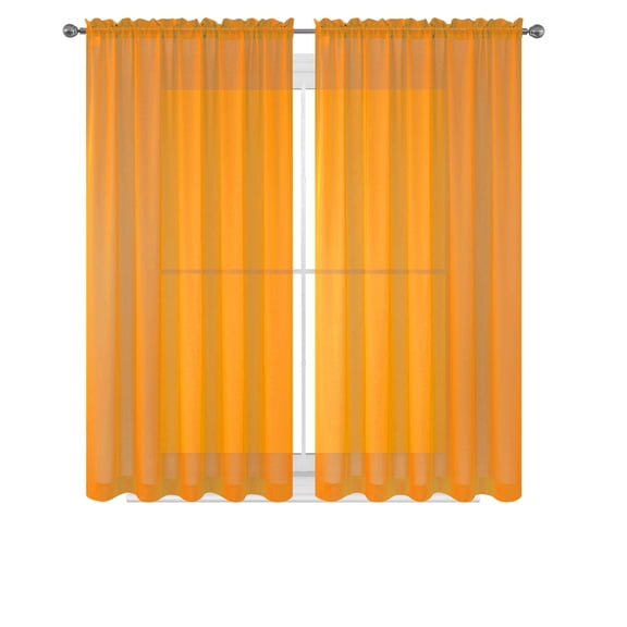 2 Piece Beautiful Sheer Window Elegance Curtains/drape/panels/treatment 60 (Orange)