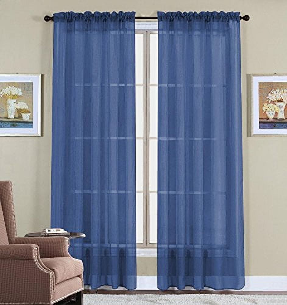 Draped Windows 2 Piece Beautiful Sheer Window Elegance Curtains/drape/panels/treatment ...