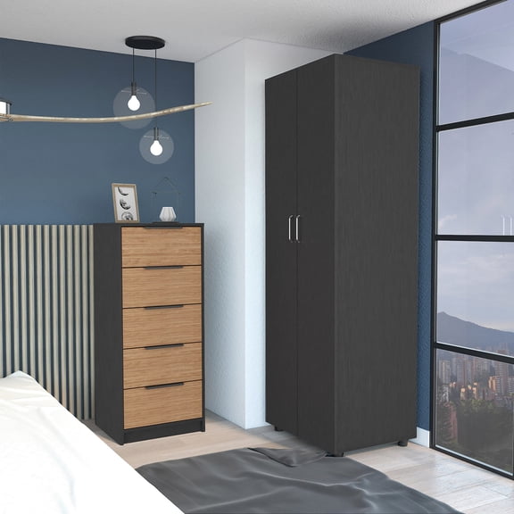 2-Piece Bedroom Furniture for Full-Size Bed | Simple and Stable Assembly with Interlock and Pre-Drilled Holes | Durable Particle Board Material | Visual Aid Assembly Instructions with QR Code