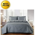 thumbnail image 1 of 2-Piece Bedspread Coverlet Quilt Set with Shams Full/Queen Dark Grey, 1 of 5
