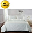 thumbnail image 1 of 2-Piece Bedspread Coverlet Quilt Set with Shams King Beige/Cream, 1 of 5