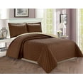 thumbnail image 1 of 2-Piece Bedspread Coverlet Quilted Set with Sham - Twin/Twin XL, Chocolate/Cream, 1 of 1
