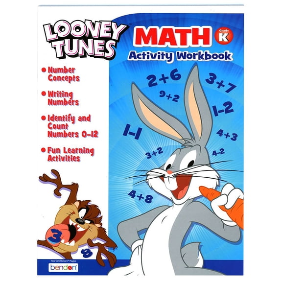 2 Piece Bendon Looney Tunes 24 Page Math Workbook