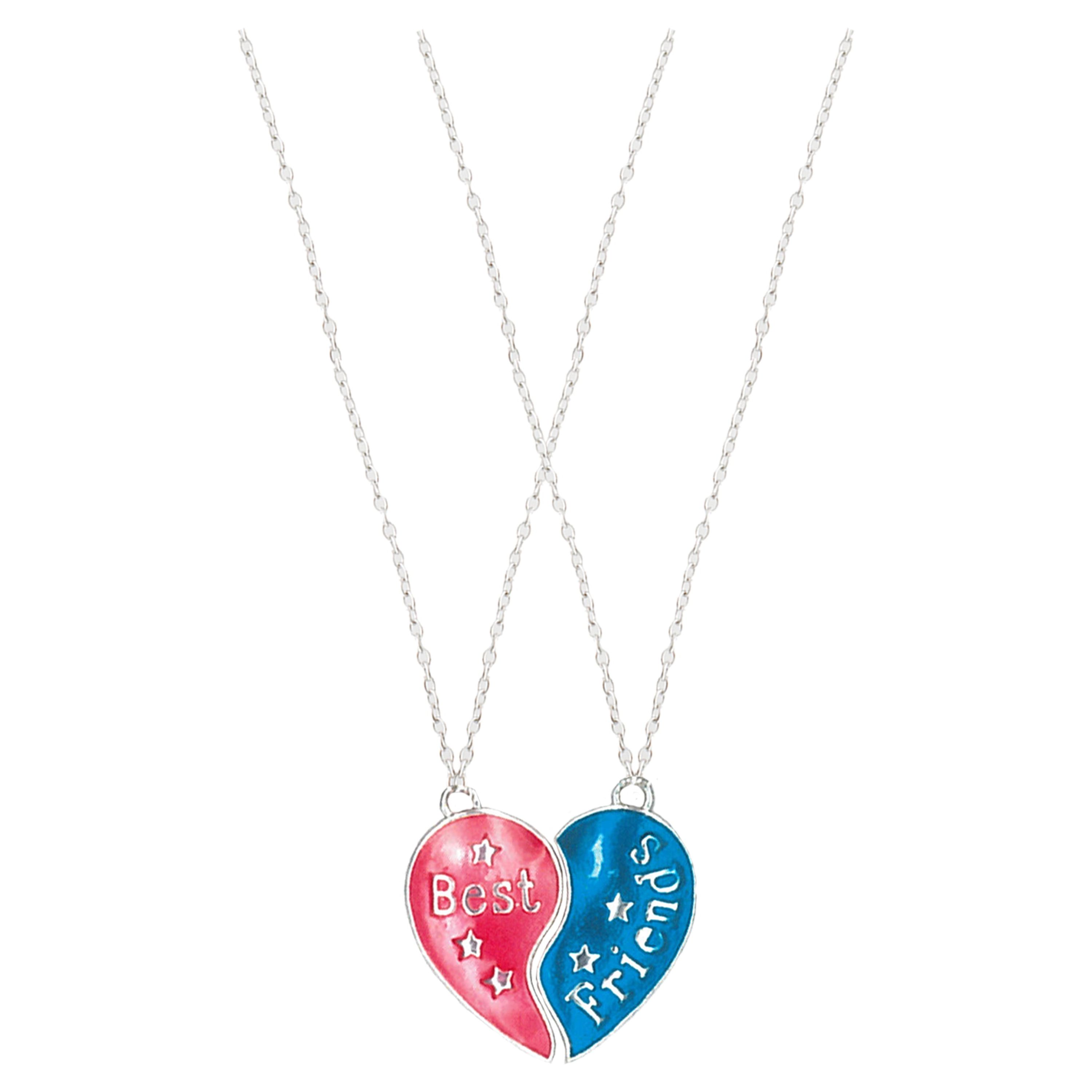2 Piece Best Friend Heart Necklaces for Girls - Magnetic Pendant Set
