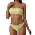 thumbnail image 1 of 2 Piece Bikini Sets for Women Bikini Set Push Up Strapless Bandeau Top with Back Tie Swimsuit Bathing Suit Summer Beach Yellow M, 1 of 6