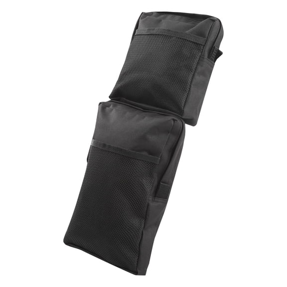 2-Piece Black Polyester ATV Saddle Bag Set with Hook and Loop Mount, 19.7 Inch Length Waterproof Rear Storage for Hunting and Riding