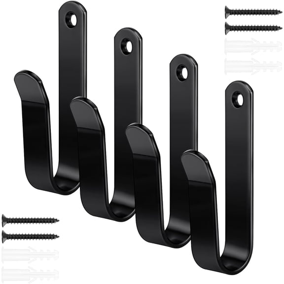 2 Piece Black Steel Snowboard Wall Mount Clip Horizontal Skateboard Surfboard Display Rack Home Garage Storage