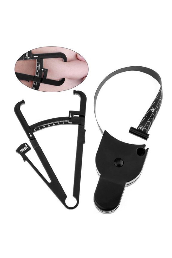 Body Fat Caliper and Measuring Tape Set, Skinfold Calipers and Body Measuring Tape for Fitness Tracking, TIKA