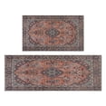 thumbnail image 1 of 2 Piece Bohemian Brown Ethnic Rug Rug Kitchen Rug Set, Decor Kitchen Rugs, Absorbent Non-Slip Washable Floor Mats, Home Indoor Runner Rugs 17"x47"+17"x30", 1 of 7