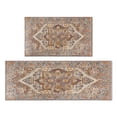 thumbnail image 1 of 2 Piece Bohemian Brown Ethnic Rug Rug Kitchen Rug Set, Decor Kitchen Rugs, Absorbent Non-Slip Washable Floor Mats, Home Indoor Runner Rugs 17"x47"+17"x30", 1 of 7