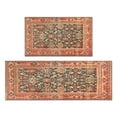 thumbnail image 1 of 2 Piece Bohemian Farmhouse Orange Vintage Rug Kitchen Rug Set, Decor Kitchen Rugs, Absorbent Non-Slip Washable Floor Mats, Home Indoor Runner Rugs 17"x47"+17"x30", 1 of 7
