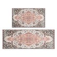 thumbnail image 1 of 2 Piece Bohemian Light Orange Carpet Rug Kitchen Rug Set, Decor Kitchen Rugs, Absorbent Non-Slip Washable Floor Mats, Home Indoor Runner Rugs 17"x47"+17"x30", 1 of 7