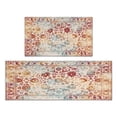 thumbnail image 1 of 2 Piece Bohemian Light Orange Carpet Rug Kitchen Rug Set, Decor Kitchen Rugs, Absorbent Non-Slip Washable Floor Mats, Home Indoor Runner Rugs 17"x47"+17"x30", 1 of 7