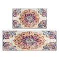 thumbnail image 1 of 2 Piece Bohemian Light Pink Ethnic Rug Rug Kitchen Rug Set, Decor Kitchen Rugs, Absorbent Non-Slip Washable Floor Mats, Home Indoor Runner Rugs 17"x47"+17"x30", 1 of 7