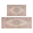 thumbnail image 1 of 2 Piece Bohemian Light Pink Ethnic Rug Rug Kitchen Rug Set, Decor Kitchen Rugs, Absorbent Non-Slip Washable Floor Mats, Home Indoor Runner Rugs 17"x47"+17"x30", 1 of 7