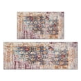 thumbnail image 1 of 2 Piece Bohemian Light Pink Ethnic Rug Rug Kitchen Rug Set, Decor Kitchen Rugs, Absorbent Non-Slip Washable Floor Mats, Home Indoor Runner Rugs 17"x47"+17"x30", 1 of 7