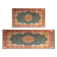 thumbnail image 1 of 2 Piece Bohemian Orange Floral Carpet Rug Kitchen Rug Set, Decor Kitchen Rugs, Absorbent Non-Slip Washable Floor Mats, Home Indoor Runner Rugs 17"x47"+17"x30", 1 of 7