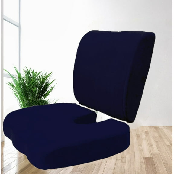 Bookishbunny 2 Pack Comfortable Memory Foam Lumbar Back Support Cushion Sciatica Pain Relief