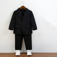 thumbnail image 1 of 2 Piece Boys Suits Set Kids Blazer Jacket and Trousers Wedding Outfit Formal Wear Black 4-5 Years, 1 of 4