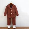 thumbnail image 1 of 2 Piece Boys Suits Set Kids Blazer Jacket and Trousers Wedding Outfit Formal Wear Red 7-8 Years, 1 of 4