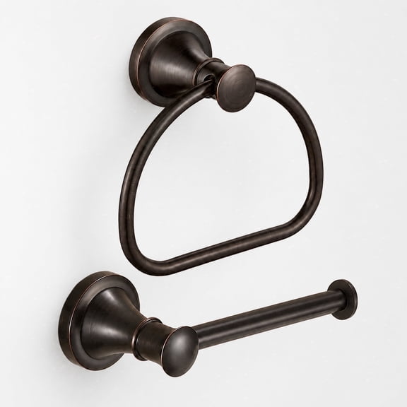 SOALASEBATH 2-Piece Bronze Toilet Paper Holder,Bathroom Hand Towel Holder
