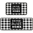 thumbnail image 1 of 2 Piece Buffalo Rug Kitchen Rug Set, Farmhouse Black and White Decor Kitchen Rugs, Absorbent Non-Slip Washable Floor Mats, Home Indoor Runner Rugs 17"x47"+17"x30", 1 of 5
