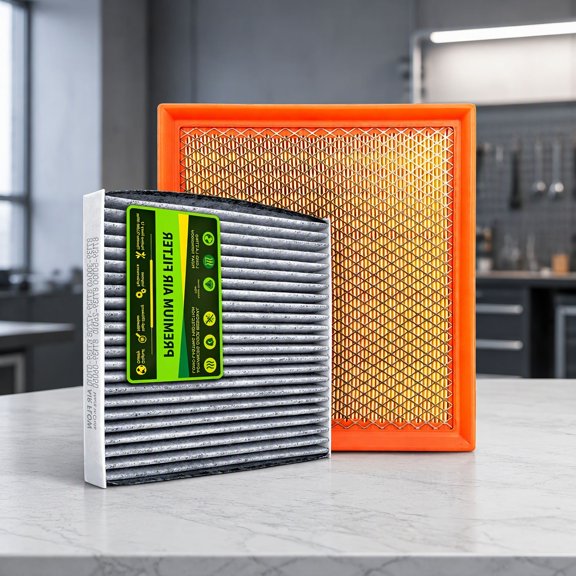 2-Piece Cabin and Engine Air Filter Kit, Fits Highlander 2014-2019 3.5L 2.7L Gas Models, Activated Carbon Cabin Filter and High Flow Engine Filter Set